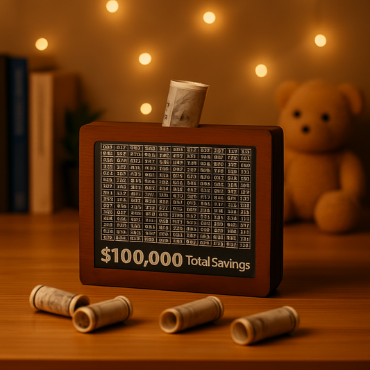 Wooden Money Saving Box – Save ₹1,00,000 with Style & Motivation