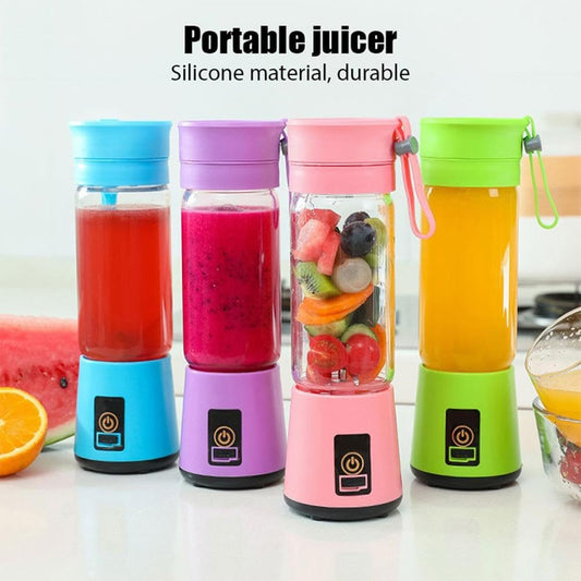 Blend Buddy (portable juicer bottle) - Evokes freshness, energy, and dynamic blending.