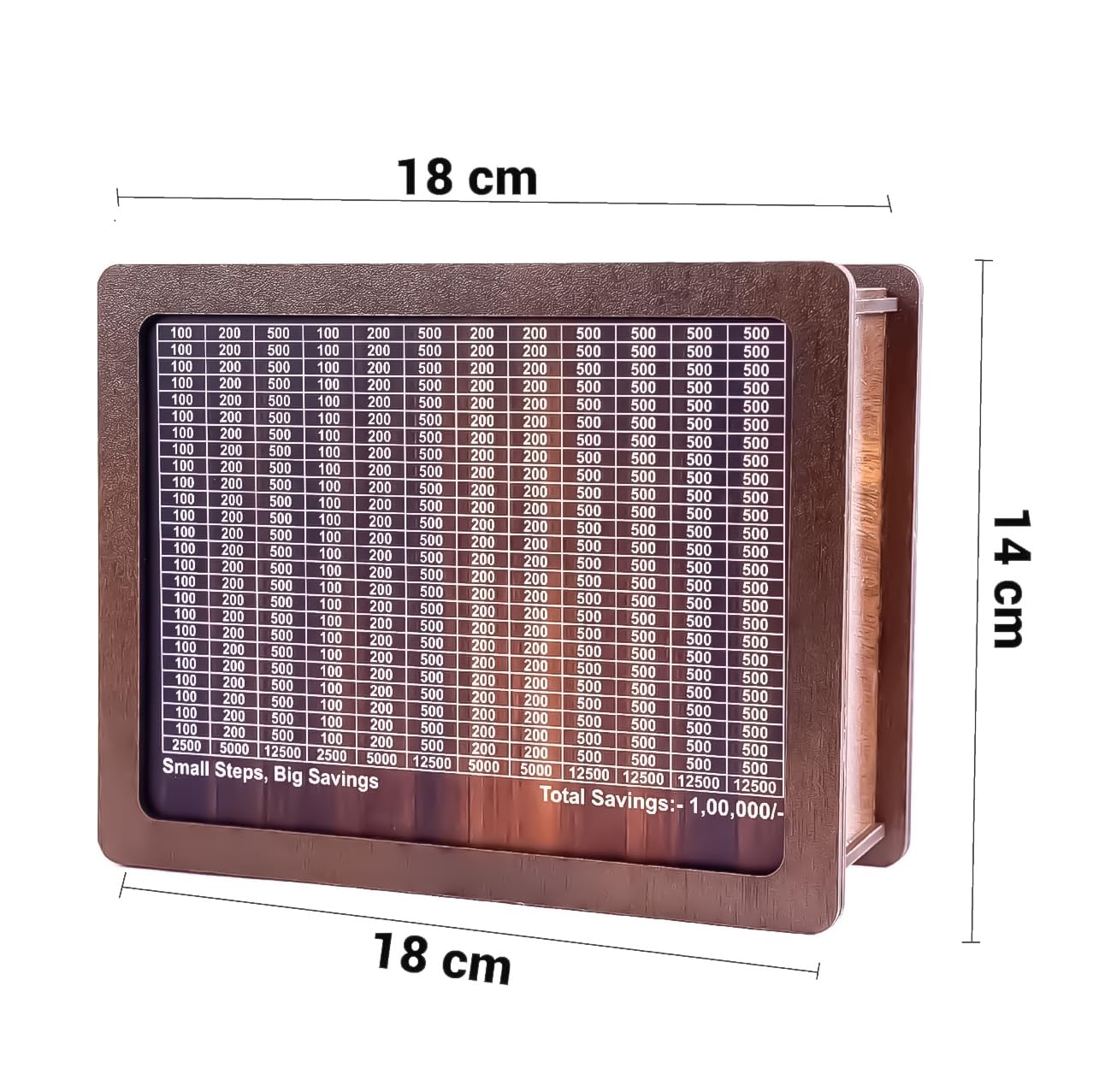 Wooden Money Saving Box – Save ₹1,00,000 with Style & Motivation