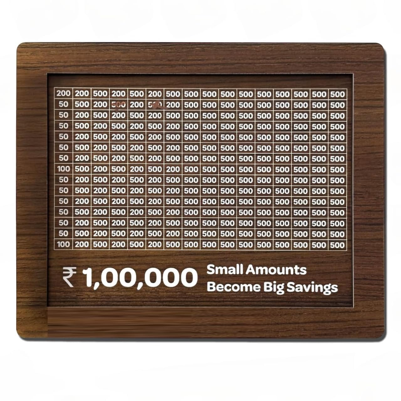 Wooden Money Saving Box – Save ₹1,00,000 with Style & Motivation